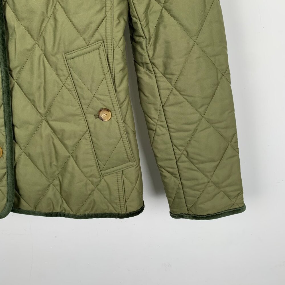 CW0254 Burberry Army Green Quilted Jacket - Picture 4 of 8